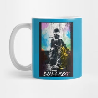 Bullrot Tag Aquarelle Noir Blanc et Nom Mug